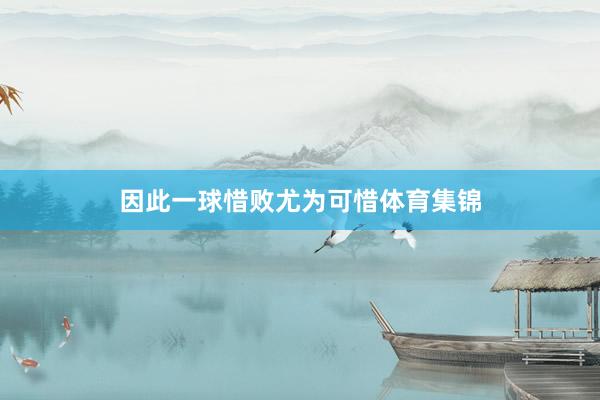 因此一球惜败尤为可惜体育集锦