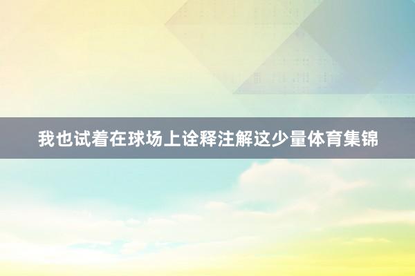 我也试着在球场上诠释注解这少量体育集锦